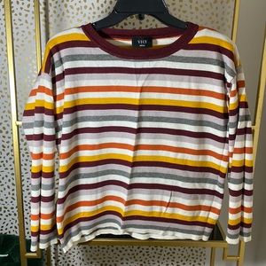 VICI Womens stripe sweater. Multi color size small. Excellent condition